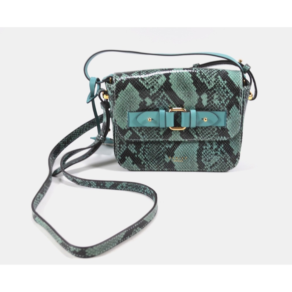 Radley London Reptile Snake Print Teal & Black Crossbody Shoulder Bag Purse